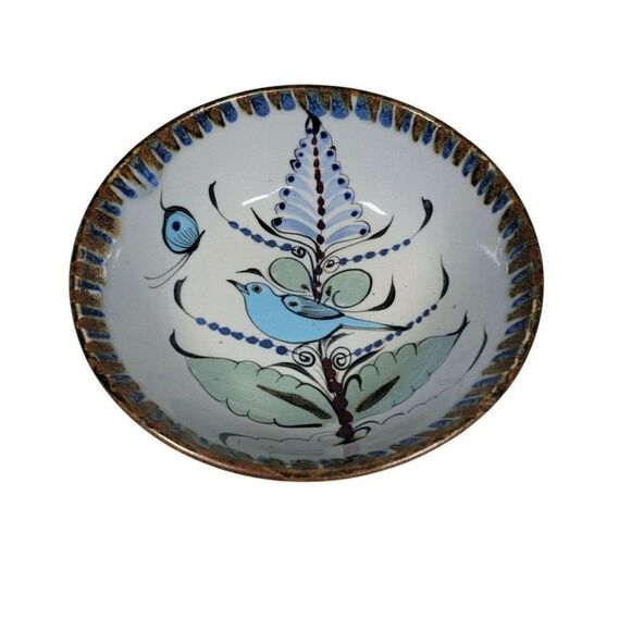 Vtg El Palomar Ken Edwards Pottery Mexico Tonala Blue Large 9